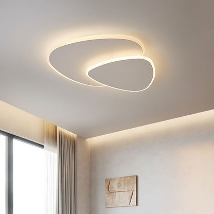 Geometric Metal/Acrylic Flush Mount Ceiling Light White