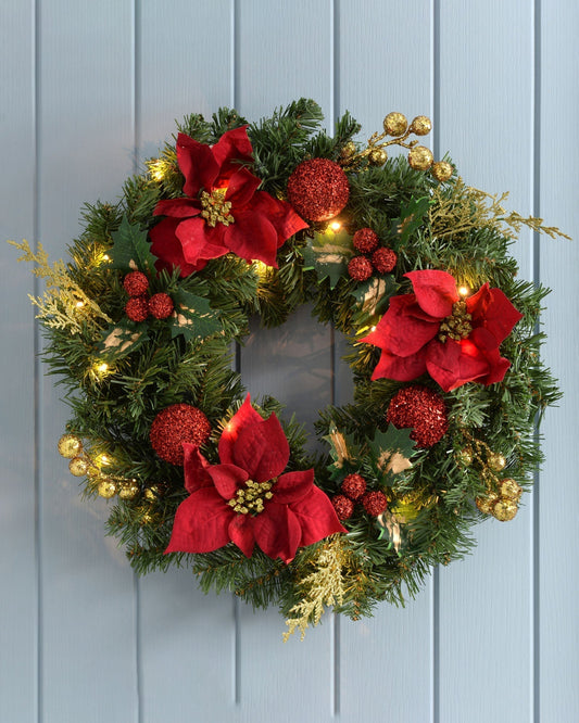 Pre-Lit LED Light Wreath Illuminated with 20 LED Lights