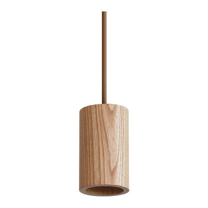 Minimalist Wooden Cylindrical Small Pendant Light
