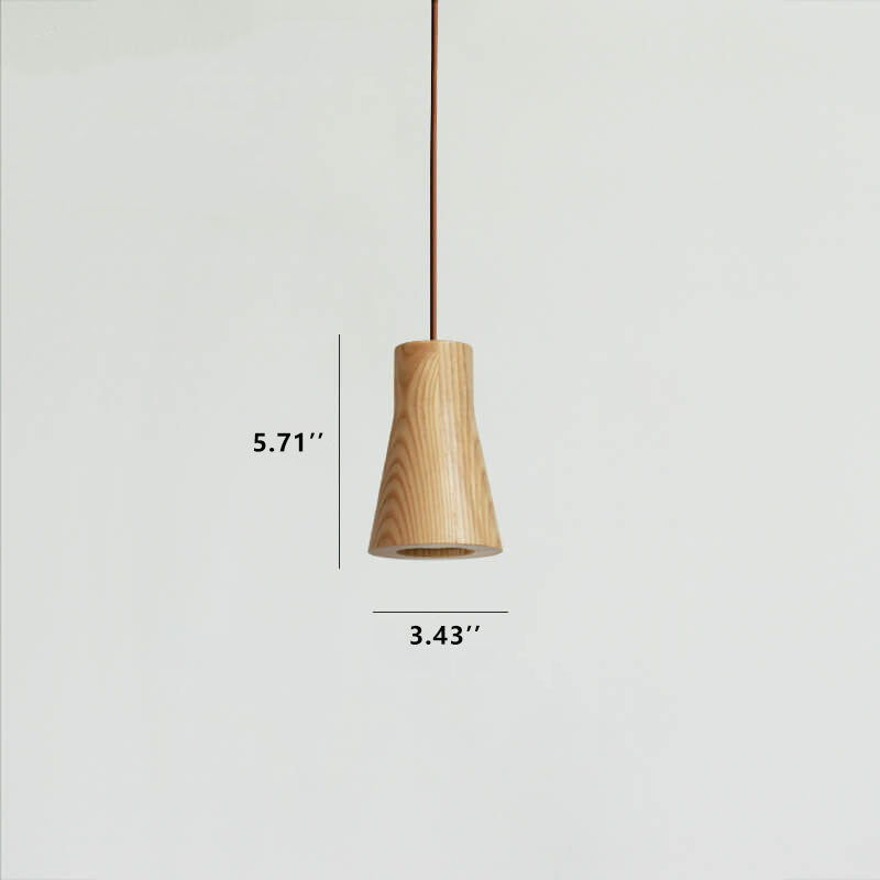 Minimalist Wooden Cylindrical Small Pendant Light