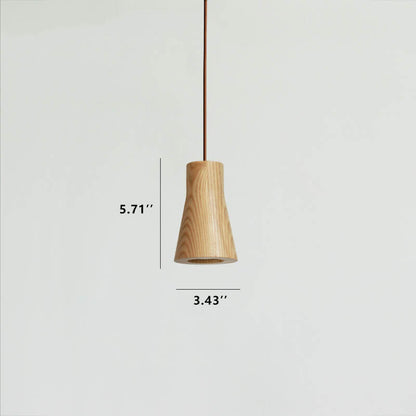 Minimalist Wooden Cylindrical Small Pendant Light